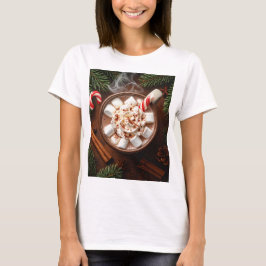 マシュマロ入りコーヒー・ホットチョコレート - クリスマス Tシャツ