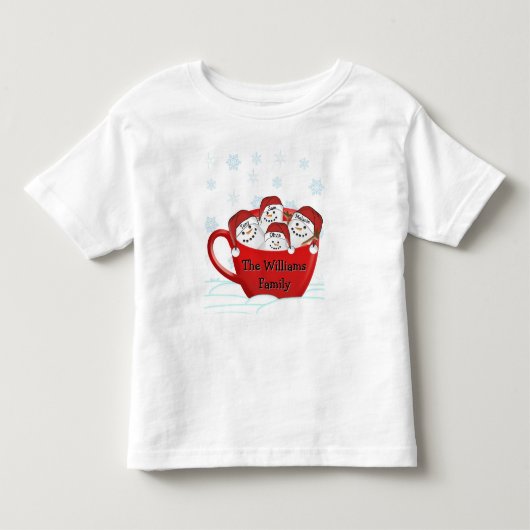 マシュマロ家族の名前入り トドラーTシャツ (正面)