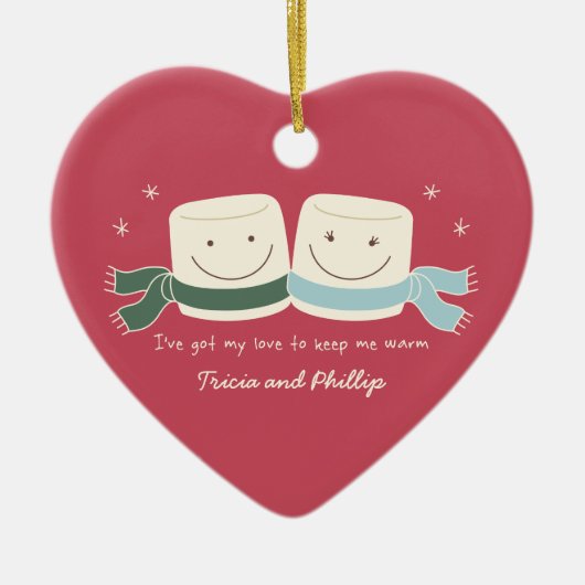 マシュマロ愛クリスマスツリーのオーナメント セラミックオーナメント (正面)