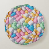 マシュマロ抽象芸術 ラウンドクッション (裏面)