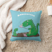 マシュマロ漫画をローストかわいいドラゴン クッション (ブランケット)