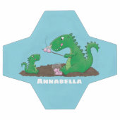 マシュマロ漫画をローストかわいいドラゴン サッカーボール (フラット)