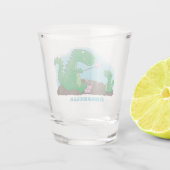 マシュマロ漫画をローストかわいいドラゴン ショットグラス (裏面)