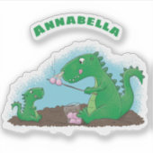 マシュマロ漫画をローストかわいいドラゴン シール (正面)