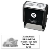 マシュマロ漫画をローストかわいいドラゴン セルフインキングスタンプ (インサイチュ)