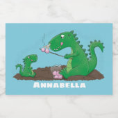 マシュマロ漫画をローストかわいいドラゴン フードラベル (シングルラベル)