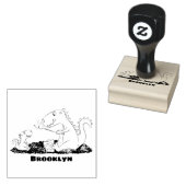 マシュマロ漫画をローストかわいいドラゴン ラバースタンプ (押印)