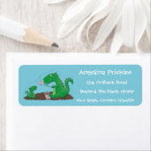 マシュマロ漫画をローストかわいいドラゴン ラベル (インサイチュ)