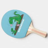 マシュマロ漫画をローストかわいいドラゴン 卓球ラケット (横)