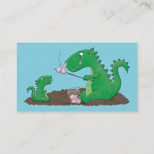 マシュマロ漫画をローストかわいいドラゴン 名刺 (裏面)