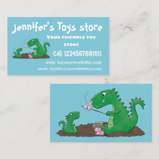 マシュマロ漫画をローストかわいいドラゴン 名刺 (正面/裏面)