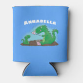 マシュマロ漫画をローストかわいいドラゴン 缶クーラー (正面)