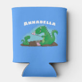 マシュマロ漫画をローストかわいいドラゴン 缶クーラー (裏面)