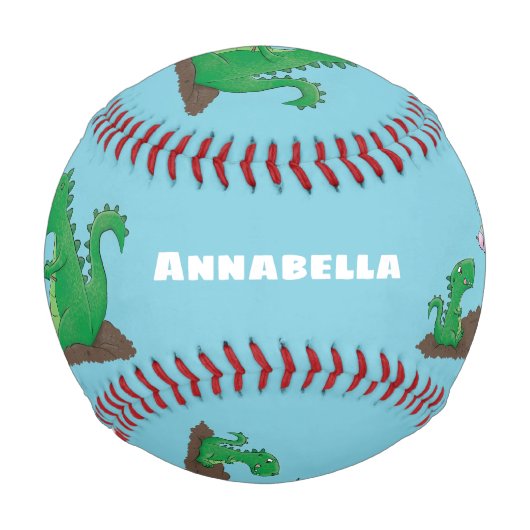 マシュマロ漫画をローストかわいいドラゴン 野球ボール (裏面)