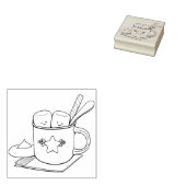 マシュマロ甘いホットチョコレート ラバースタンプ (押印)