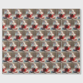 マシュマロ雪だるま入りホットチョコレート ラッピングペーパー (フラット)