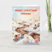 マシュマロ・ワールドのクリスマス キッズカード シーズンカード (正面)