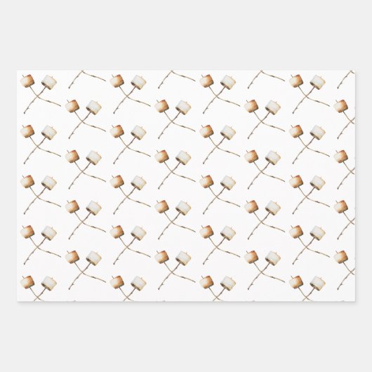 マシュマロ 焼き キャンプファイヤー バックヤード クックアウト 友達感謝祭 ラッピングペーパーシート (正面2)