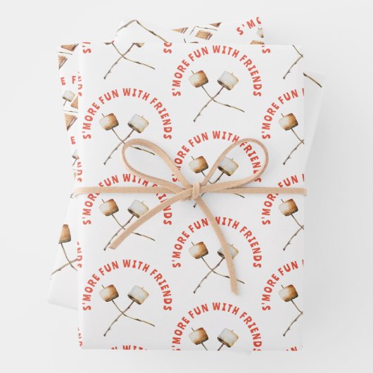 マシュマロ 焼き キャンプファイヤー バックヤード クックアウト 友達感謝祭 ラッピングペーパーシート (インサイチュ)