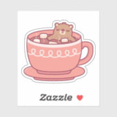 マシュムで熱いココアに浸かって楽しむ可愛いクマ シール (シート)