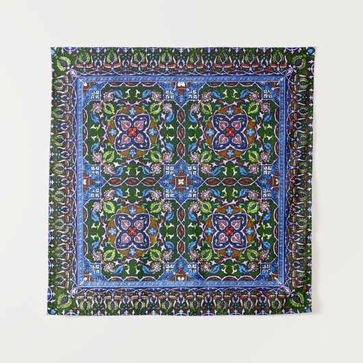 マシューディービーワイアットテキスタイルデザインイングリーンブルー タペストリー (正面(横))