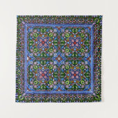 マシューディービーワイアットテキスタイルデザインイングリーンブルー タペストリー (正面)