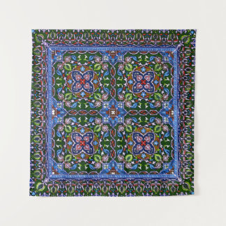 マシューディービーワイアットテキスタイルデザインイングリーンブルー タペストリー