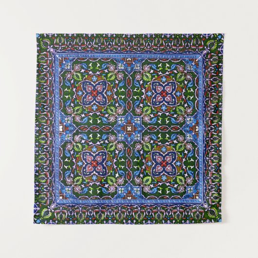 マシューディービーワイアットテキスタイルデザインイングリーンブルー タペストリー (正面)