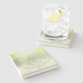 マシュー11:28来、私、お休み与えします ストーンコースター (横)