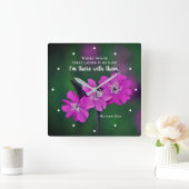 マシュー18:20僕の名に二つか三つ集まる スクエア壁時計 (ホーム)