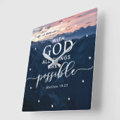 マシュー19時26分、神と共に万物は可能 スクエア壁時計 (傾斜)