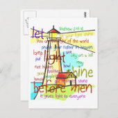 マシュー5:14-16ライトハウス1 ポストカード (正面/裏面)