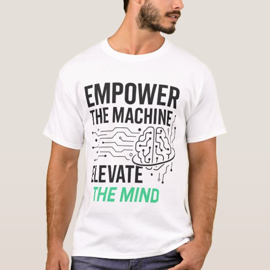 マシンを強化し、精神を高めるAIデザイン Tシャツ (正面)