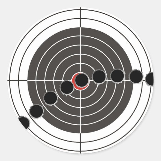 マシンガンの銃弾の穴が射撃、 発砲ターゲット上に ラウンドシール (正面)