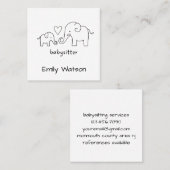 マシンプルマベビーゾウハートベビーシッター スクエア名刺 (正面/裏面)