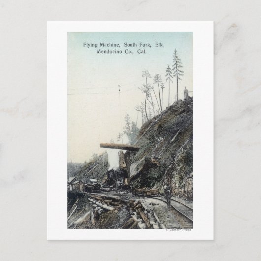 マシン飛んでいるの表示， South ForkElk, CA ポストカード (正面)