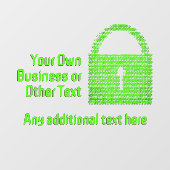 マシン コード ビジネスにおける安全なデジタル ロック ウィンドウサイン (シート)