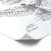 マシ飛んでいるン1889パテントアート – ホワイト紙 ポスター (角)