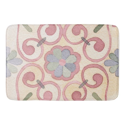 マジイタリアンスペインのリカフローラ水彩 バスマット (正面)