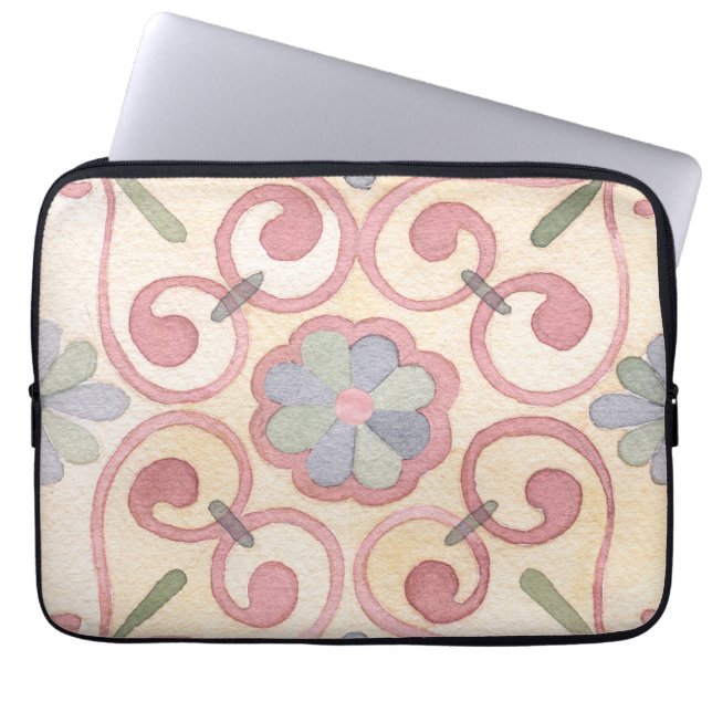 マジイタリアンスペインのリカフローラ水彩 ラップトップスリーブ (正面)