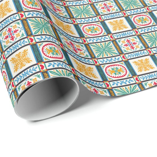マジイタリアンリカ刺しゅう:地中海のフローラ ラッピングペーパー (ロールコーナー)