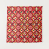 マジイタリアンリカ：刺繍フローラタイル。 タペストリー (正面(横))