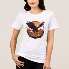 🦅 マジェスティックイーグルサンセット – 女性用トリブレンドTシャツ トライブレンドTシャツ