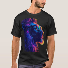 マジェスティックネオンライオンアートグラフィックTシャツ Tシャツ