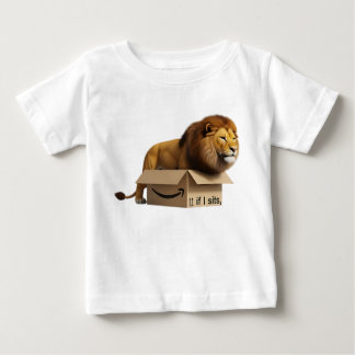 マジェスティックライオンの面白いミーム コ 小さな段ボール箱入り ベビーTシャツ