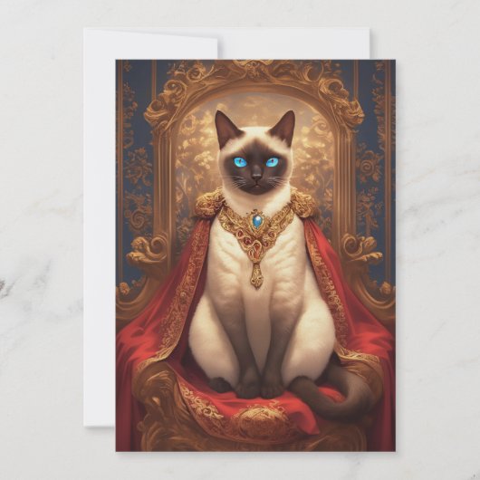 マジェスティックロイヤルシャム猫の肖像画 カード (正面)