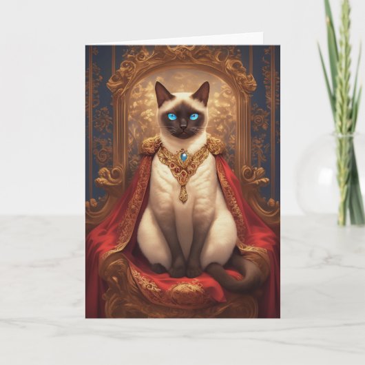 マジェスティックロイヤルシャム猫の肖像画 カード (正面)