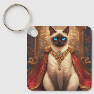 マジェスティックロイヤルシャム猫の肖像画 キーホルダー