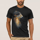 マジェスティック・イーグル・フォレストの二重露光自然アート Tシャツ (正面)