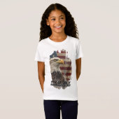 マジェスティック・イーグル＆フラグ - 自由の精神 Tシャツ (正面フル)